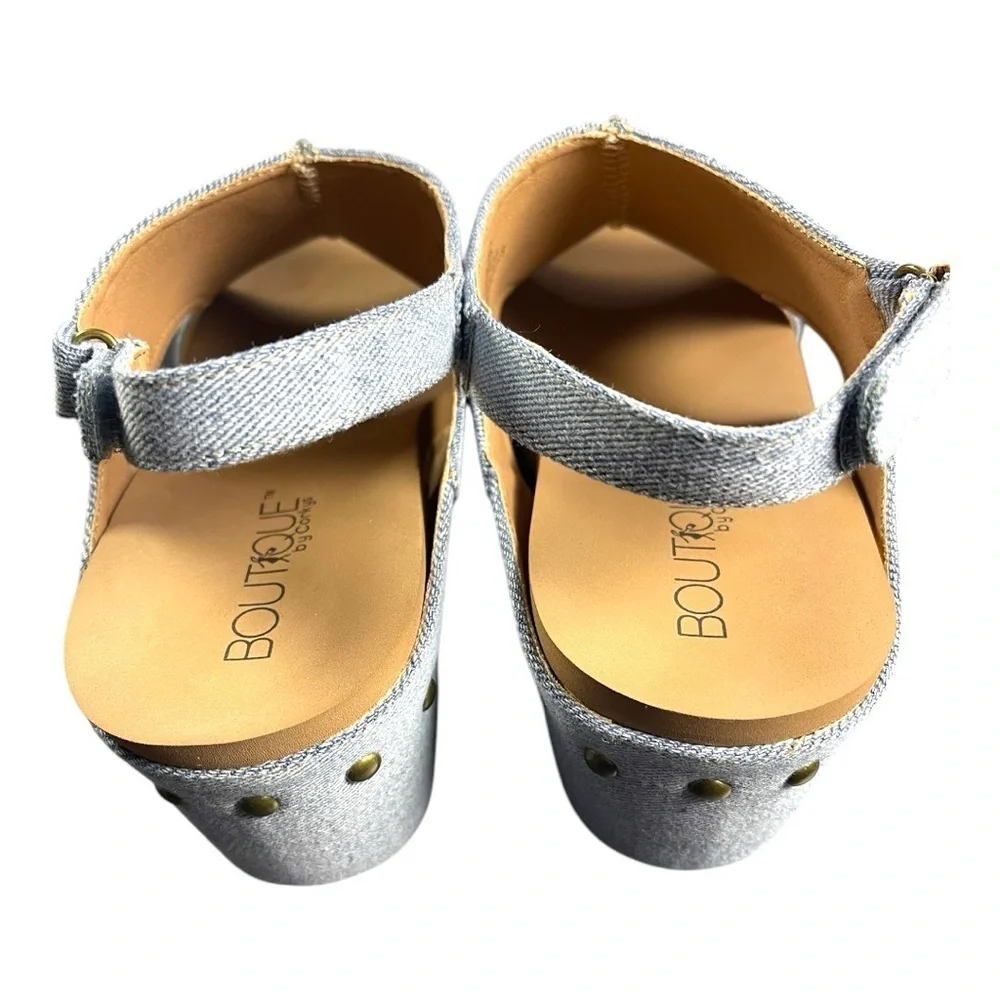 Corkys “Carley” Denim Wedge Sandals - Size 10